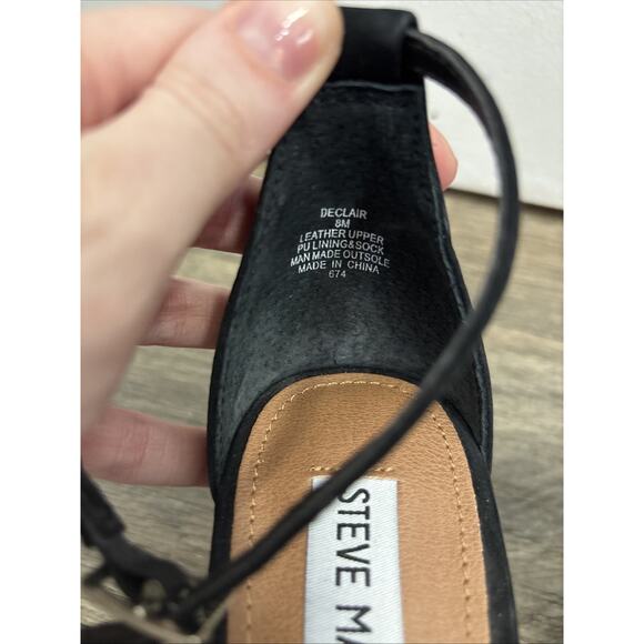 Steve Madden Black Strappy Heels Size 8 - Picture 4 of 7